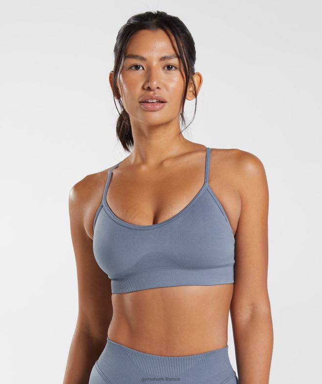 Gymshark soutien-gorge de sport sans coutures bleu du soir femmes 6HF28223