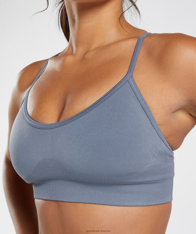 Gymshark soutien-gorge de sport sans coutures bleu du soir femmes 6HF28223