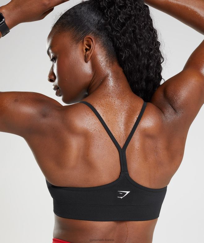 Gymshark soutien-gorge de sport sans coutures noir femmes 6HF28116