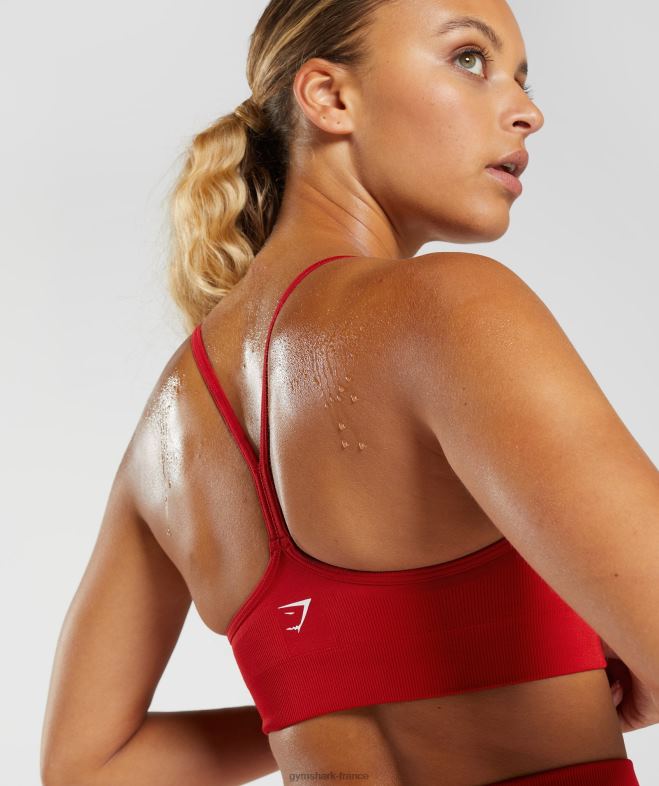 Gymshark soutien-gorge de sport sans coutures rouge salsa femmes 6HF28216