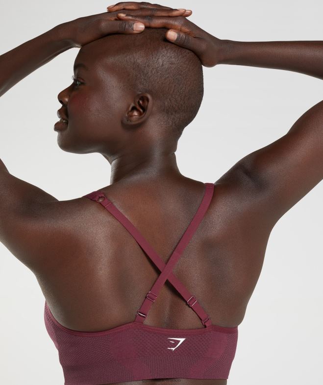 Gymshark soutien-gorge de sport vital sans couture 20 à col en V marne marron cuite femmes 6HF28207