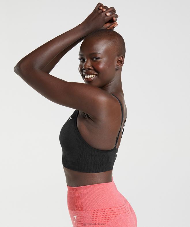 Gymshark soutien-gorge de sport vital sans couture 20 à col en V marne noire femmes 6HF28152