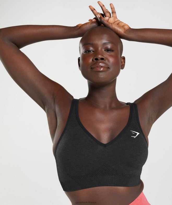 Gymshark soutien-gorge de sport vital sans couture 20 à col en V marne noire femmes 6HF28152
