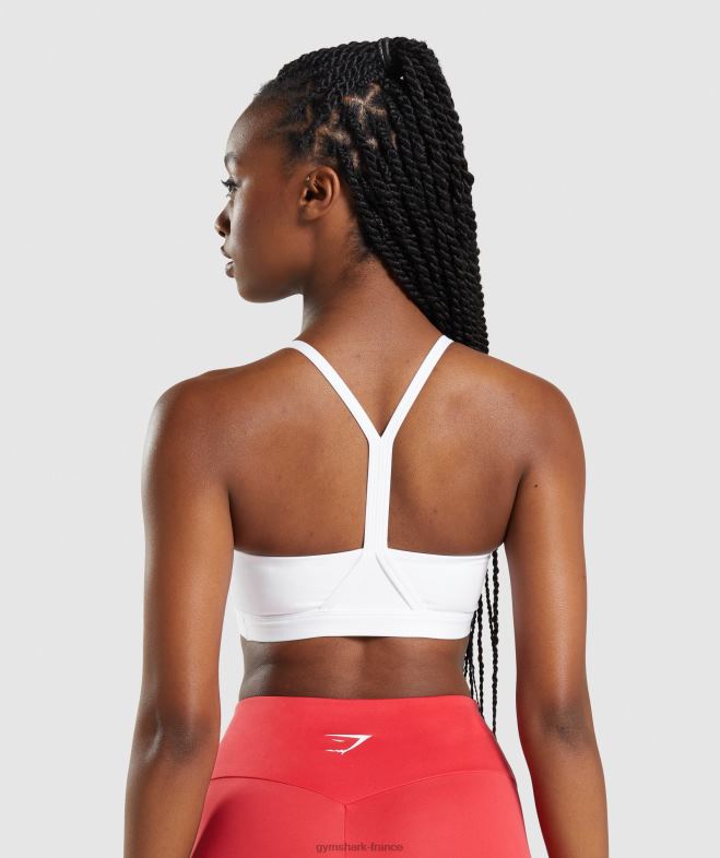 Gymshark soutien-gorge de sport à col en V blanc femmes 6HF28211