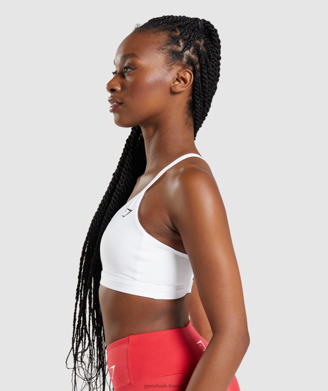 Gymshark soutien-gorge de sport à col en V blanc femmes 6HF28211