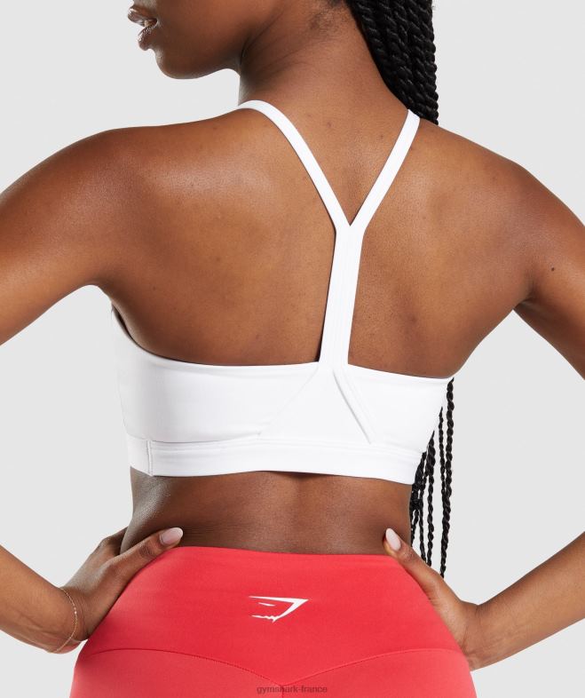 Gymshark soutien-gorge de sport à col en V blanc femmes 6HF28211