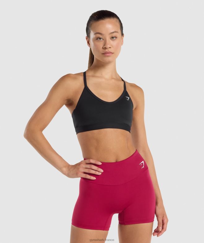 Gymshark soutien-gorge de sport à col en V noir femmes 6HF28206