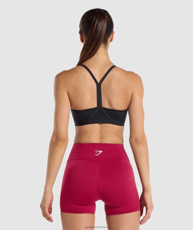 Gymshark soutien-gorge de sport à col en V noir femmes 6HF28206