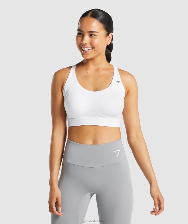 Gymshark soutien-gorge de sport à dos nageur blanc femmes 6HF28233