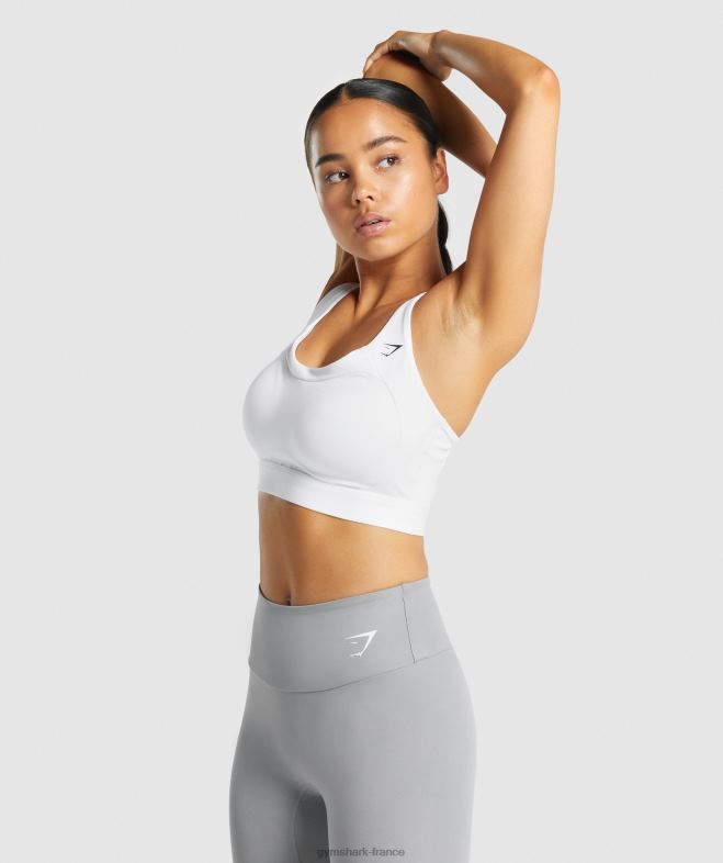 Gymshark soutien-gorge de sport à dos nageur blanc femmes 6HF28233