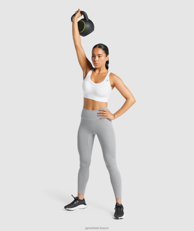 Gymshark soutien-gorge de sport à dos nageur blanc femmes 6HF28233