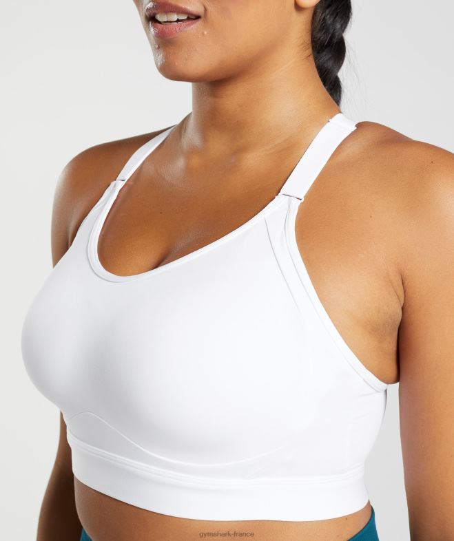 Gymshark soutien-gorge de sport à maintien élevé et dos découpé blanc femmes 6HF28179