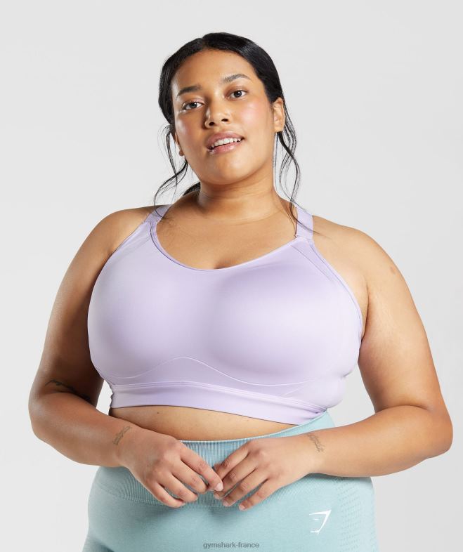 Gymshark soutien-gorge de sport à maintien élevé et dos découpé lilas doux femmes 6HF28186