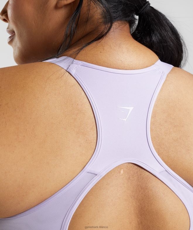 Gymshark soutien-gorge de sport à maintien élevé et dos découpé lilas doux femmes 6HF28186