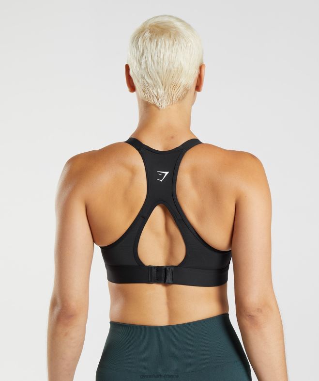 Gymshark soutien-gorge de sport à maintien élevé et dos découpé noir femmes 6HF28194