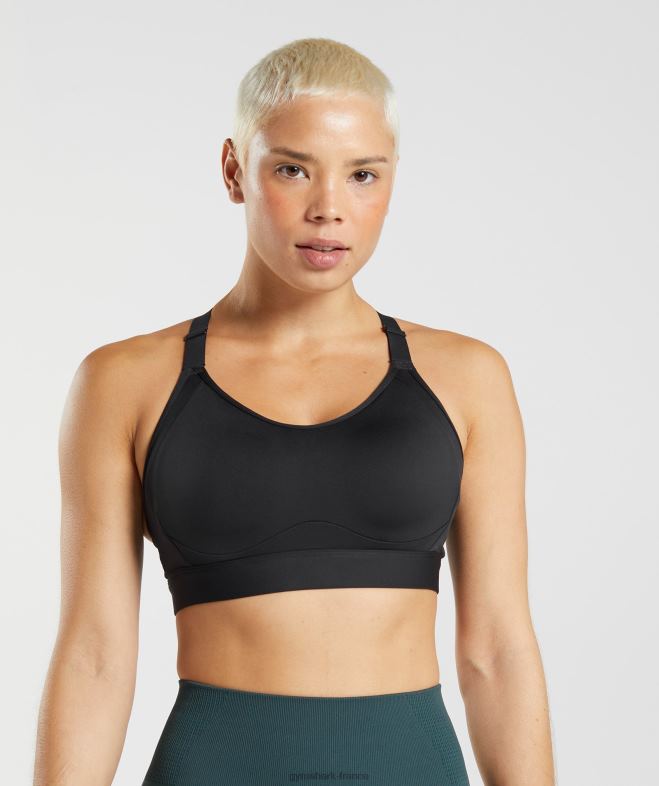 Gymshark soutien-gorge de sport à maintien élevé et dos découpé noir femmes 6HF28194