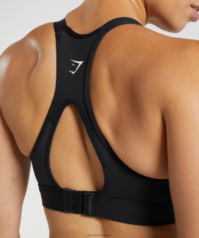 Gymshark soutien-gorge de sport à maintien élevé et dos découpé noir femmes 6HF28194