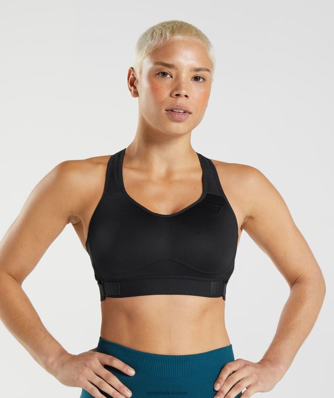 Gymshark soutien-gorge de sport à maintien élevé et dos nageur noir femmes 6HF28147