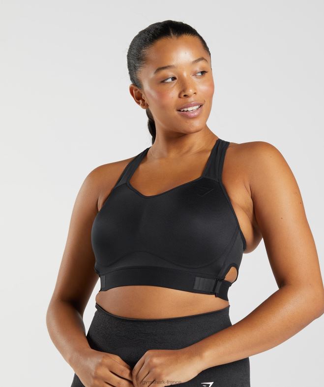 Gymshark soutien-gorge de sport à maintien élevé et dos nageur noir femmes 6HF28147