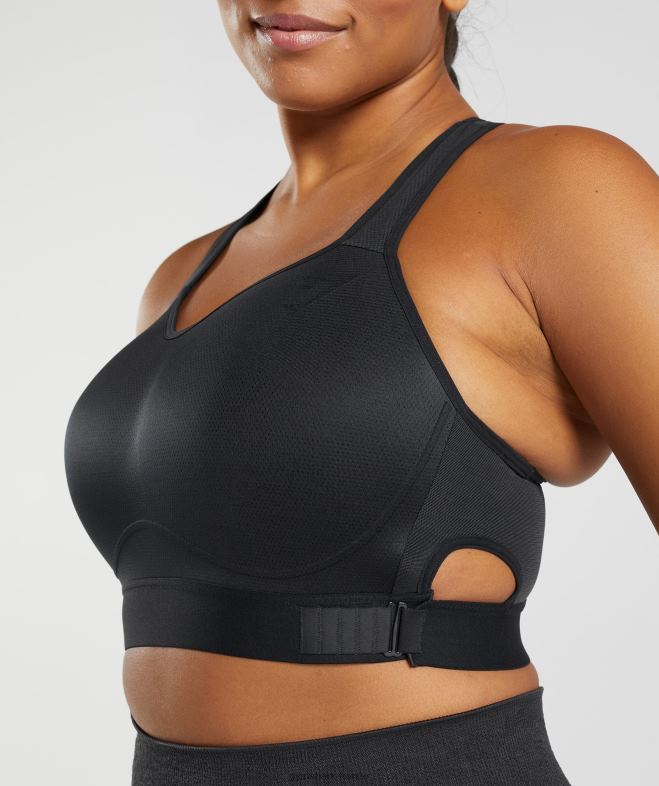 Gymshark soutien-gorge de sport à maintien élevé et dos nageur noir femmes 6HF28147