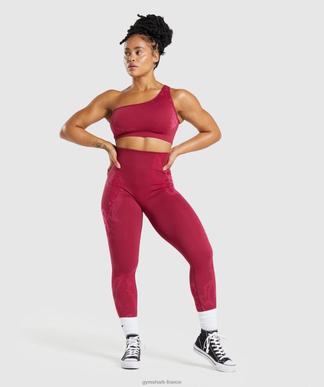 Gymshark soutien-gorge de sport à une épaule sans couture wtflex rose groseille/fuchsia fluo/rose magenta femmes 6HF28213