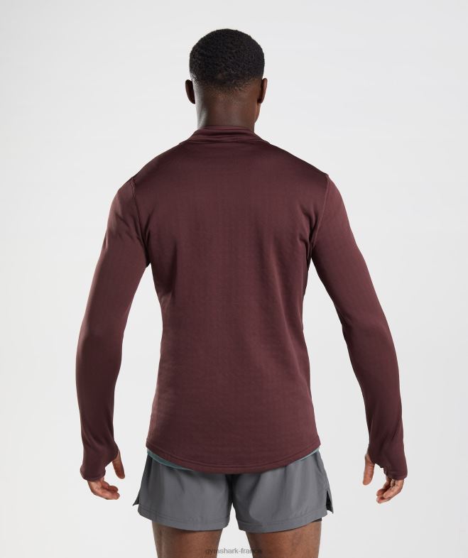 Gymshark sport 1/4 zip marron cuit au four Hommes 6HF28822