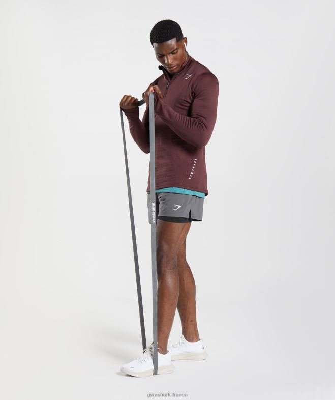 Gymshark sport 1/4 zip marron cuit au four Hommes 6HF28822