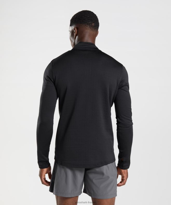 Gymshark sport 1/4 zip noir Hommes 6HF28791