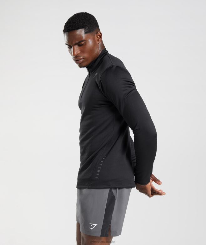Gymshark sport 1/4 zip noir Hommes 6HF28791
