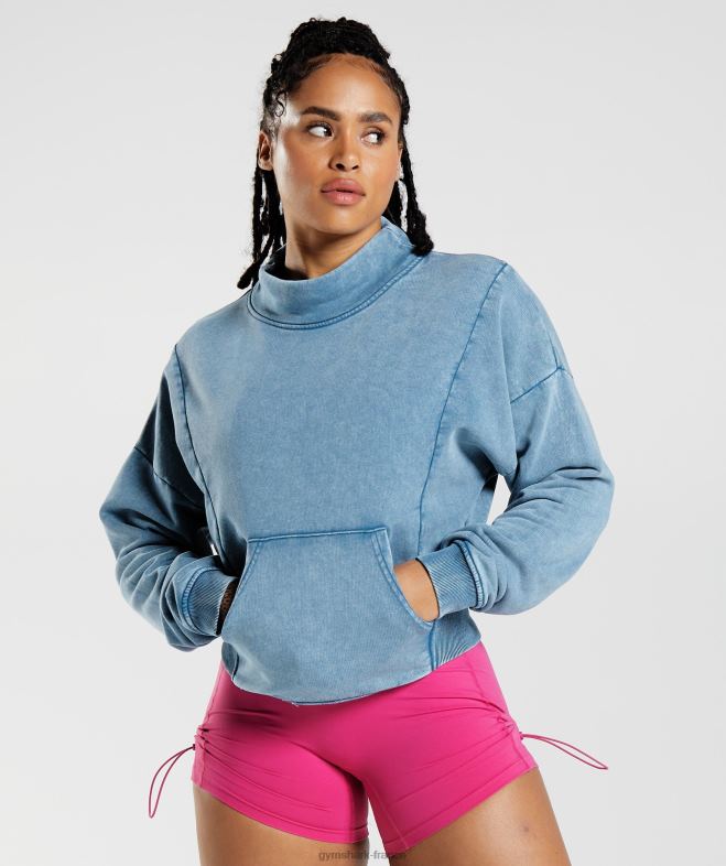 Gymshark sweat délavé Legacy bleu au bord du lac femmes 6HF28404