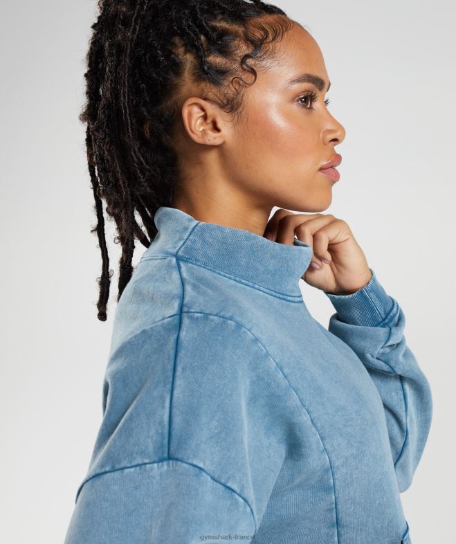 Gymshark sweat délavé Legacy bleu au bord du lac femmes 6HF28404