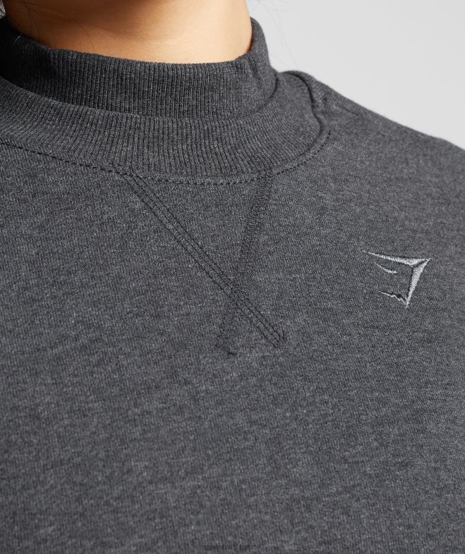 Gymshark sweat-shirt court pour jours de repos marne à noyau noir femmes 6HF28364