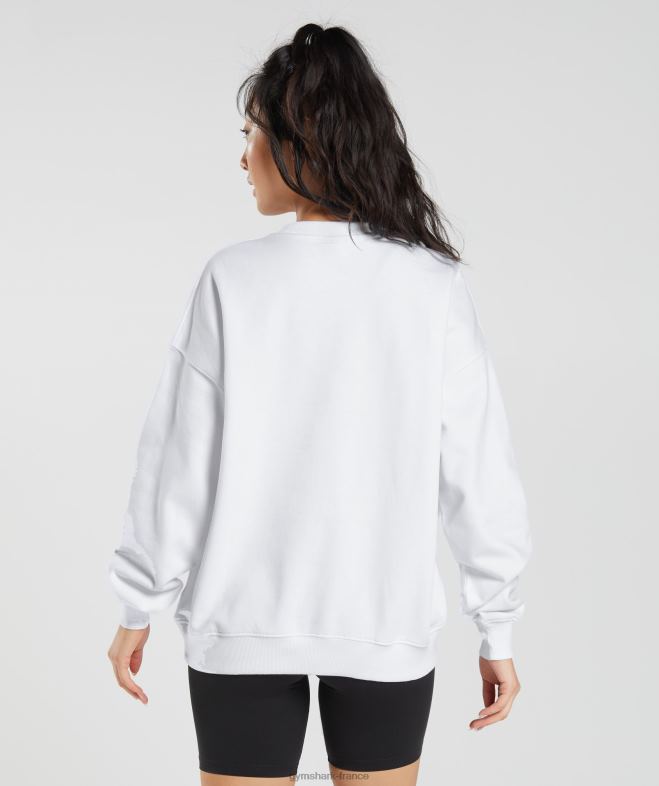 Gymshark sweat-shirt graphique activé blanc femmes 6HF28407