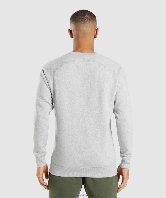 Gymshark sweat-shirt à écusson chiné gris clair Hommes 6HF281055