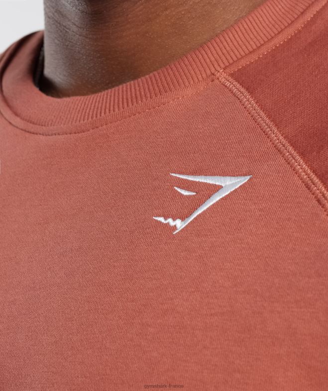 Gymshark sweat-shirt à écusson kaki rouge Hommes 6HF281053