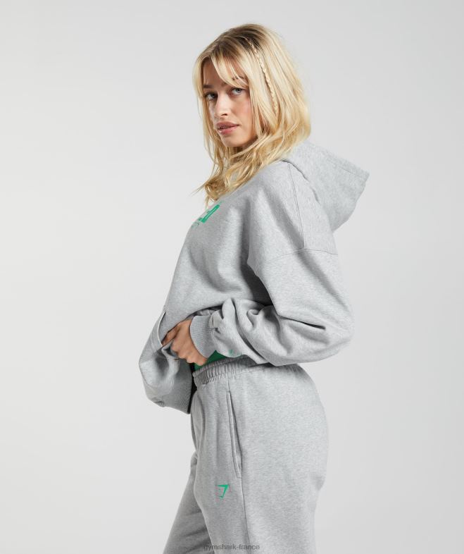 Gymshark sweat à capuche au maximum chiné gris clair femmes 6HF28360