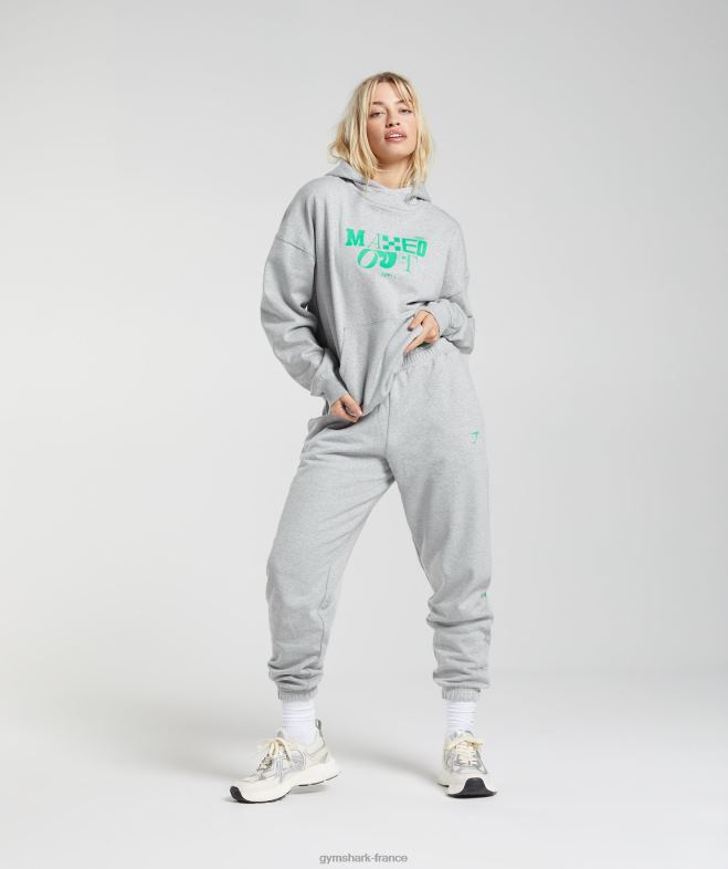 Gymshark sweat à capuche au maximum chiné gris clair femmes 6HF28360