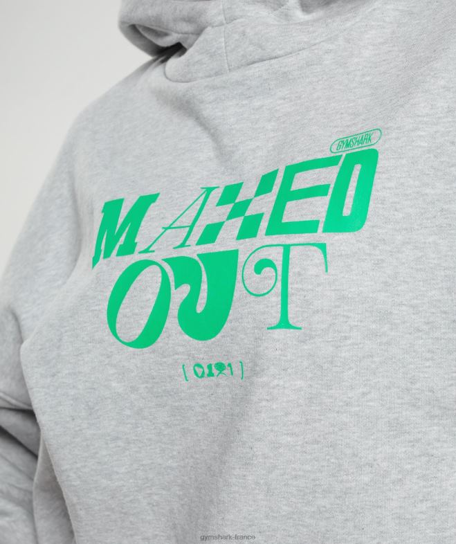 Gymshark sweat à capuche au maximum chiné gris clair femmes 6HF28360