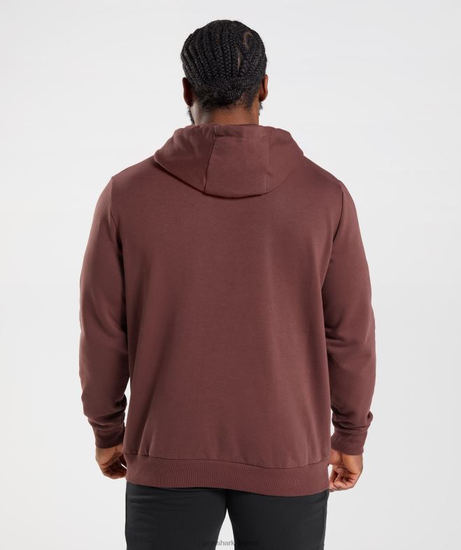 Gymshark sweat à capuche avec remplissage de tête de requin brun cerise Hommes 6HF28863