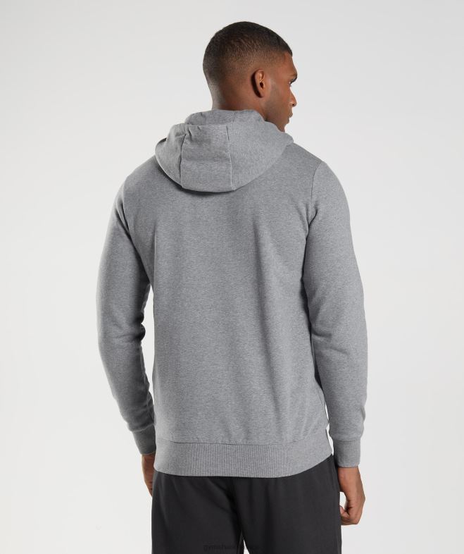Gymshark sweat à capuche avec remplissage de tête de requin gris anthracite chiné Hommes 6HF28873