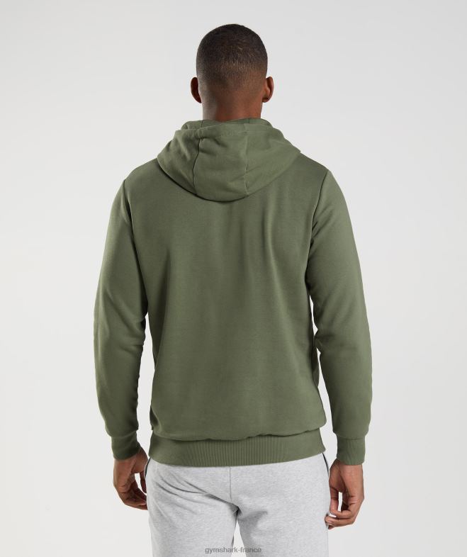Gymshark sweat à capuche avec remplissage de tête de requin noyau d\olive Hommes 6HF28872