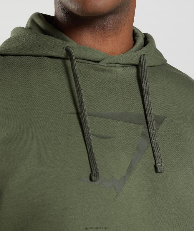 Gymshark sweat à capuche avec remplissage de tête de requin noyau d\olive Hommes 6HF28872