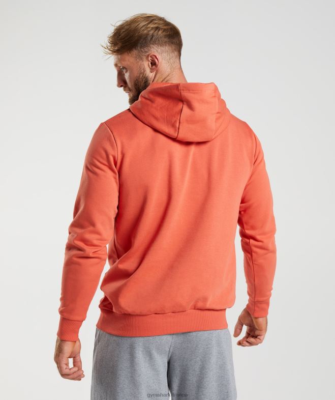 Gymshark sweat à capuche avec remplissage de tête de requin rouge orage Hommes 6HF28865