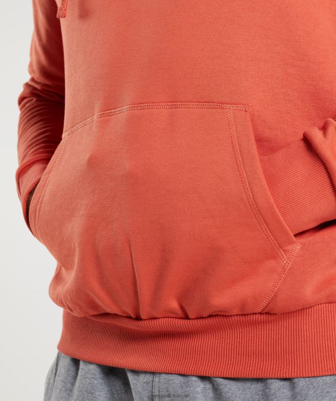 Gymshark sweat à capuche avec remplissage de tête de requin rouge orage Hommes 6HF28865