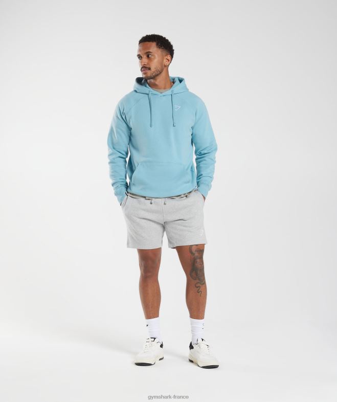 Gymshark sweat à capuche avec écusson bleu iceberg Hommes 6HF28879