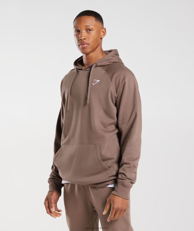Gymshark sweat à capuche avec écusson brun truffe Hommes 6HF28820