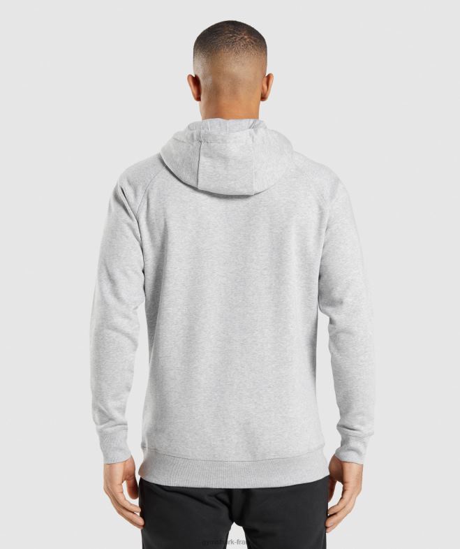 Gymshark sweat à capuche avec écusson chiné gris clair Hommes 6HF28789