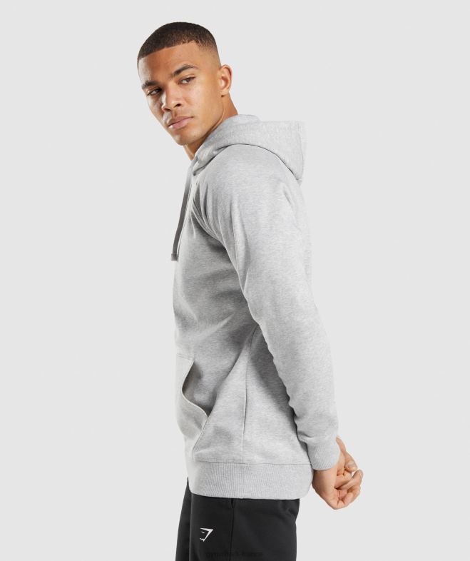 Gymshark sweat à capuche avec écusson chiné gris clair Hommes 6HF28789