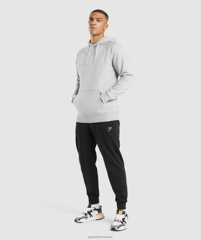 Gymshark sweat à capuche avec écusson chiné gris clair Hommes 6HF28789