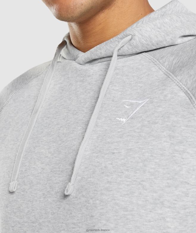 Gymshark sweat à capuche avec écusson chiné gris clair Hommes 6HF28789